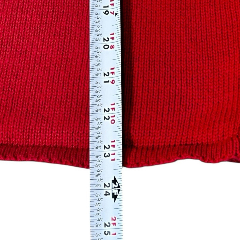 Vintage Crystal Kobe Snowman Patch Red Christmas Cardigan Size L Ugly Sweater - Picture 8 of 10